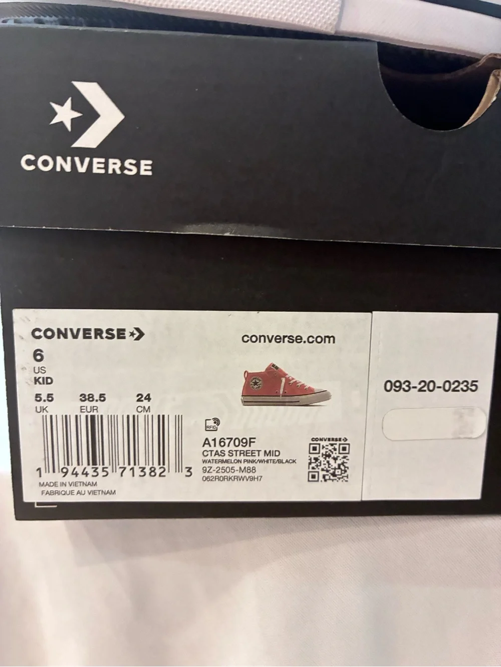 Converse Street Mid Watermelon Pink Kids 6 Custom Rhinestone Bling